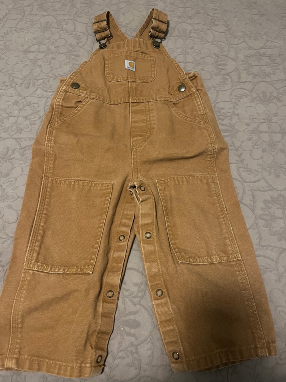 Carhartt Kids' Tan Brown Canvas Bib Overalls